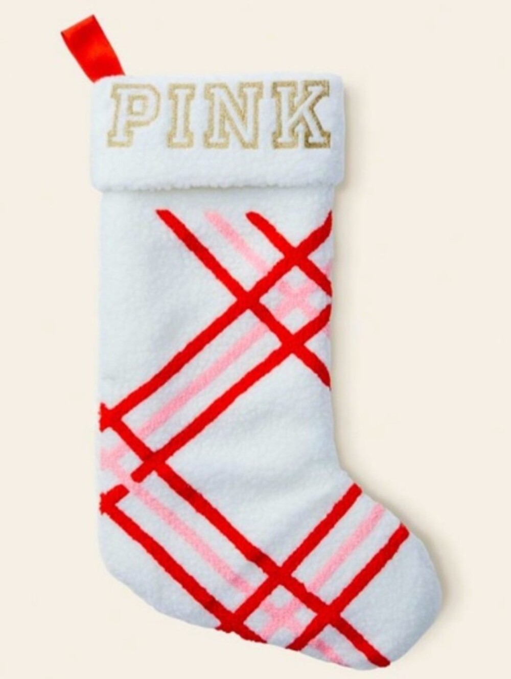 NEW! Victoria's Secret PINK Holiday Sherpa Christmas Stocking